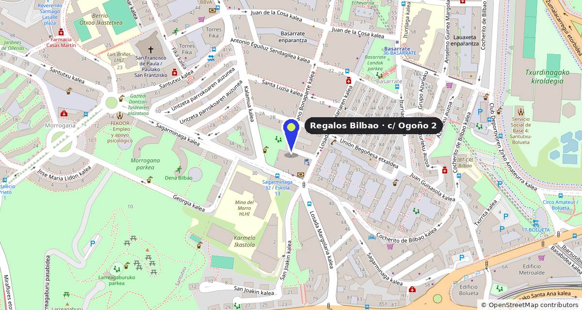 Plano: el taller, en la calle Ogoño 2 (Santutxu, Bilbao)