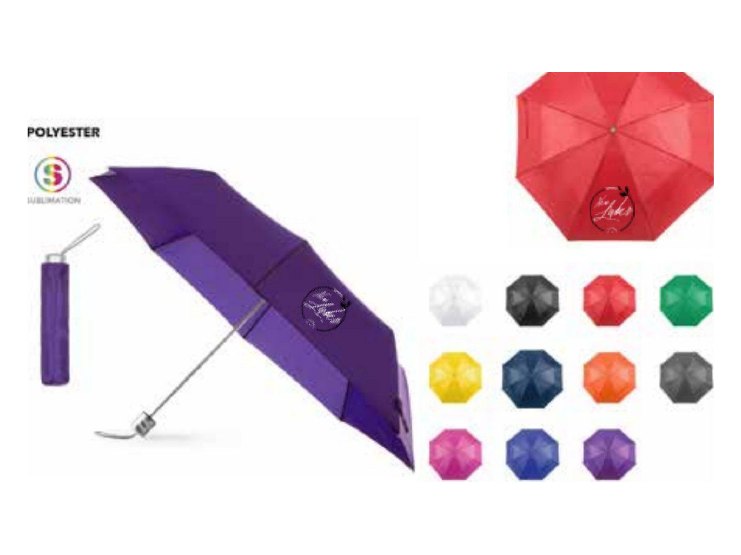 Paraguas plegable de 96 cm personalizado con logo de empresa
