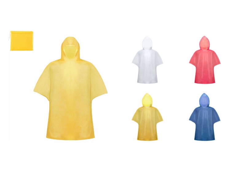 Poncho para lluvia plegado personalizado con logo de empresa