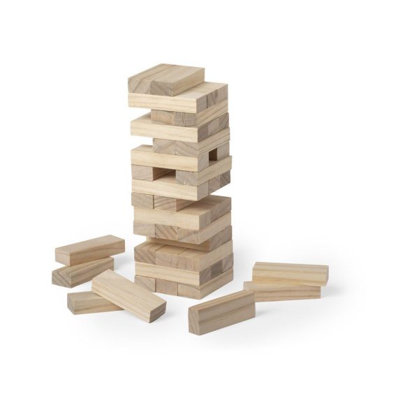 Juego de habilidad, "JENGA", torre de tacos de madera