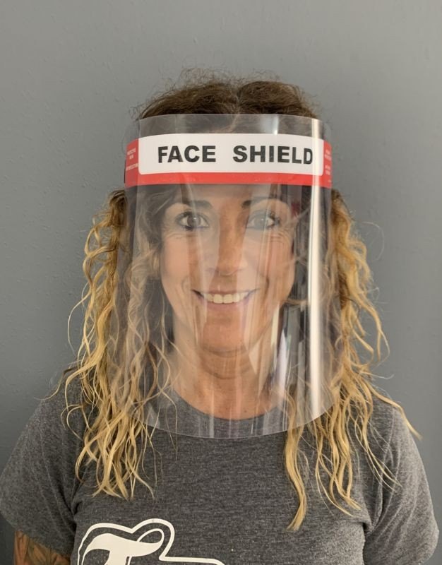 Pantalla antivaho de protección facial, con cinta elástica