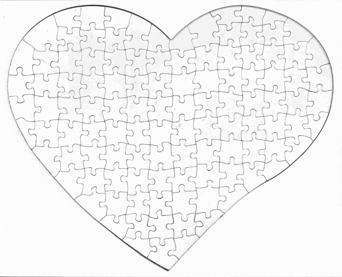 Puzzle corazón con marco nº 2, de 112 piezas (26 × 21 cm)