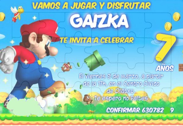 Puzzle/Invitación de 24 piezas, de 10x15 centímetros