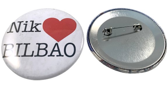 Souvenir chapas Bilbao (Nik Love Bilbao)